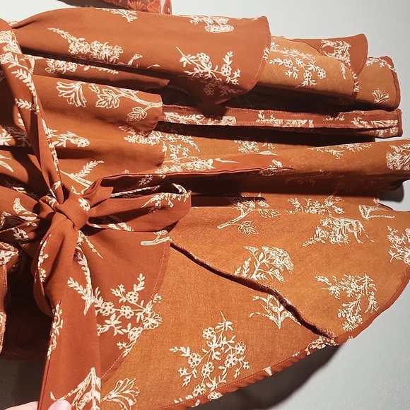 Shein 3x Long Cardigan Floral Brown White - Picture 3 of 11